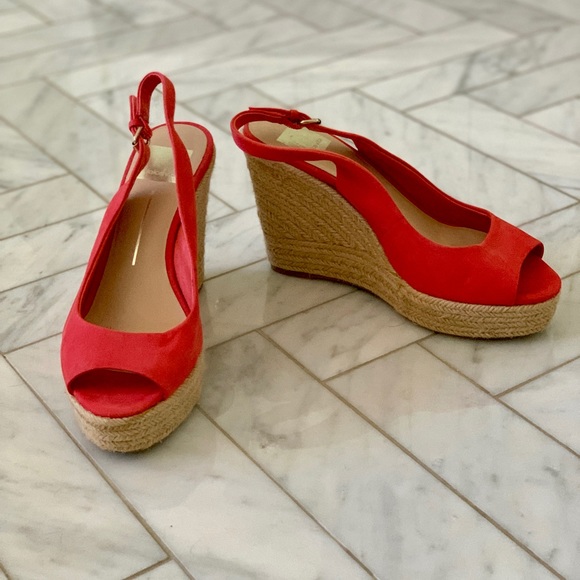 Dolce Vita orange wedge sling back sandals - Picture 2 of 6